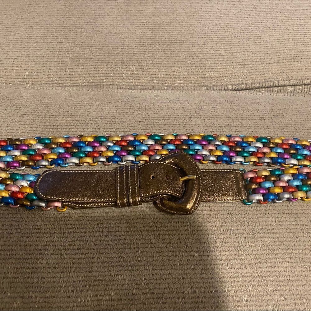 Vintage Carlos Falchi colorful Aluminum Metal Belt